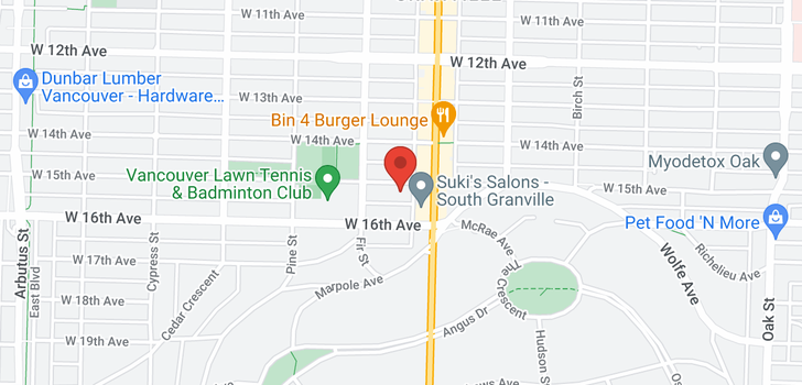 map of 302 1550 W 15TH AVENUE